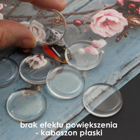 Kaboszon szklany przezroczysty krążek 25mm