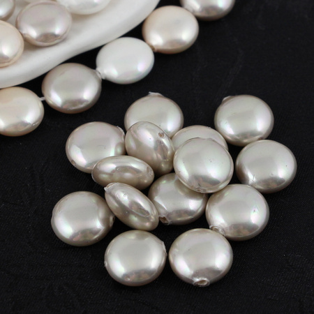 Perła seashell moneta jasnobeżowe 12mm