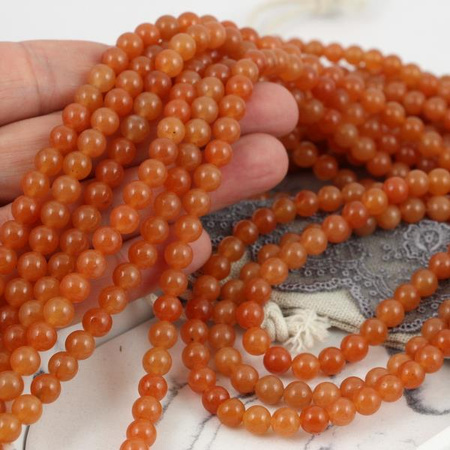 Awenturyn czerwony kula gładka 6mm