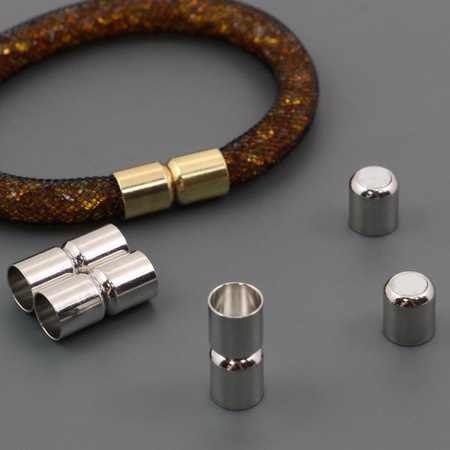 Zapięcie magnetyczne do wklejania srebrne 8mm