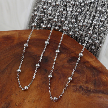 Łańcuszek z kulkami 3mm stal szlachetna [1metr]