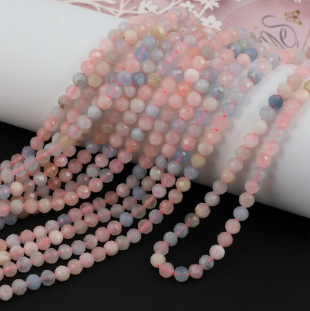 Morganit kula fasetowana 5mm [sznur 39cm]