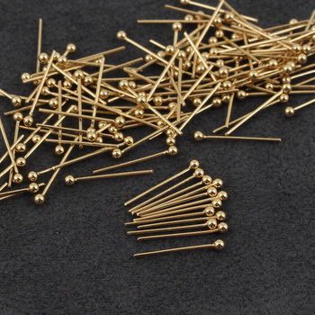 Szpilka z kulką stal szlachetna pozłacana 16mm [20szt]