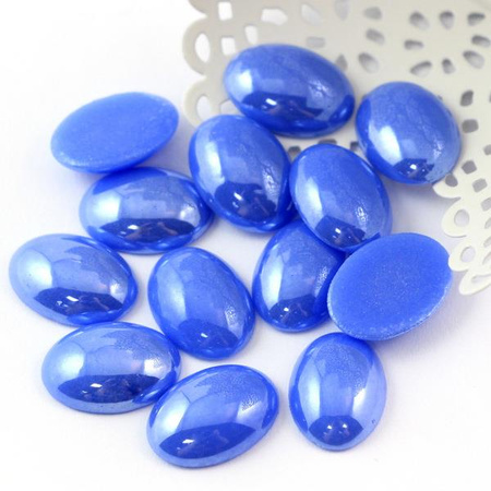 Kaboszon ceramiczny luster niebieski owal 18x13mm