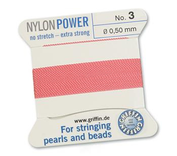 Griffin Nici nylonowe z igłą dark pink 0,50mm [2m]
