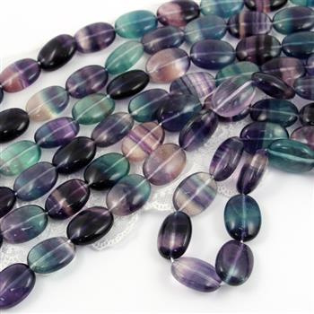 Fluoryt tęczowy owal gładki 16x12mm