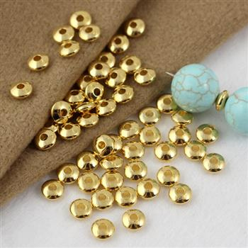 Oponka metalowa złota 6x3mm