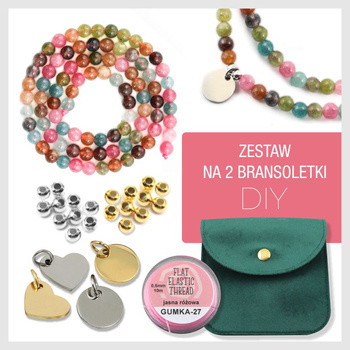 Zestaw do samodzielnego wykonania bransoletek na gumce z JADEITU (kulki 4,5mm)