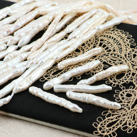 Perła słodkowodna kremowa pałeczka 25-40mm