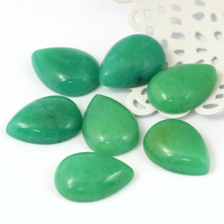 Kaboszon jadeit łezka zielona 18x13mm