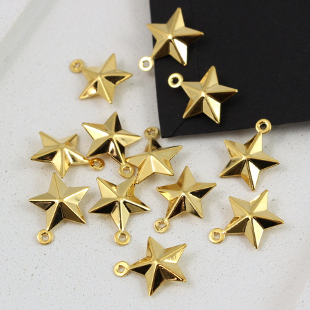Zawieszka gwiazdka stal szlachetna pozłacana 15x12mm