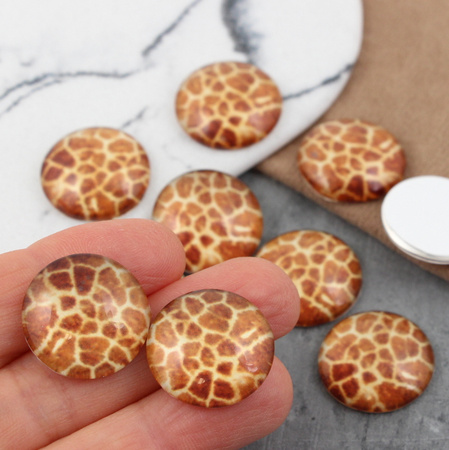 Kaboszon szklany z grafiką zwierzęcy print 20mm