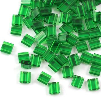 Miyuki Tila Beads 5x5x1,9mm Transparent Green [30szt]