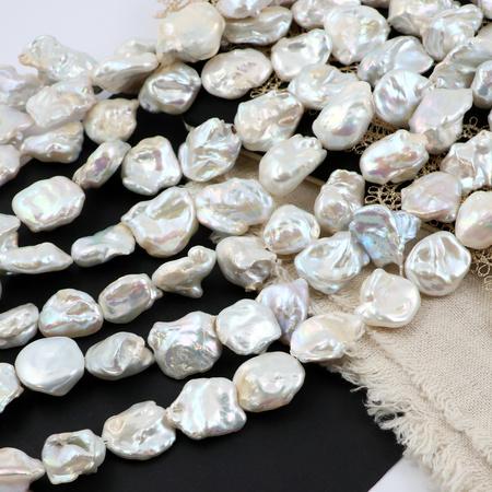 Perła słodkowodna baroque biała 15-25mm