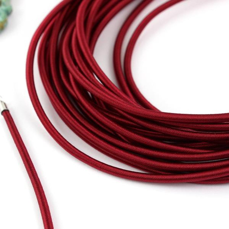 Baza naszyjnika z zapięciem czerwona 3mm - 50cm