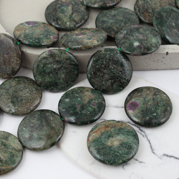 Naturalny szmaragd moneta gładka 30mm