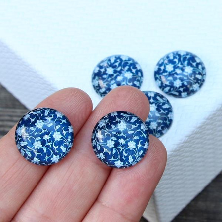 Kaboszon szklany z grafiką moneta 18mm