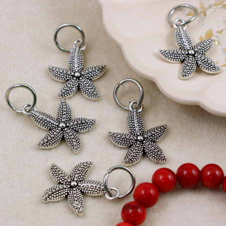 Zawieszka metalowa rozgwiazda srebrna 22x18mm