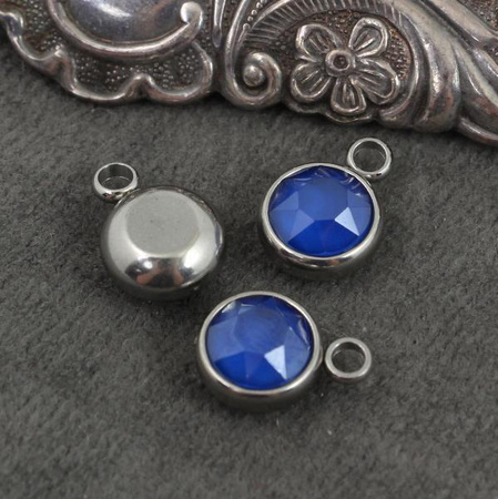 Stal szlachetna zawieszka w oprawie SR blue 10mm