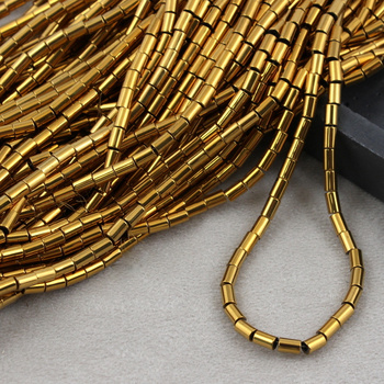 Hematyt złoty wałek gładki 5x3mm [sznur 40cm]