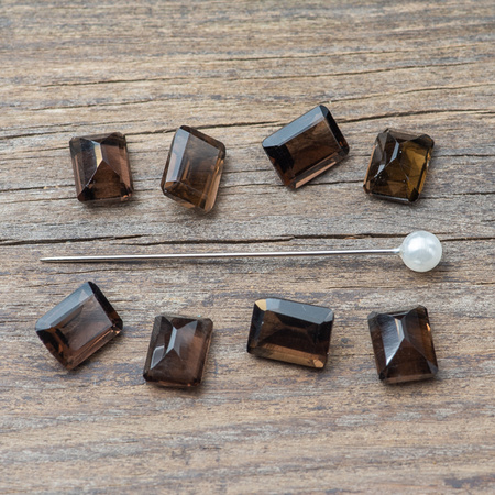 Kwarc dymny fasetowany do oprawy jubilerskiej prostokąt 8x6mm