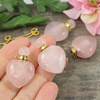 Kwarc różowy zawieszka perfumetka z odkręcanym korkiem 33x22mm