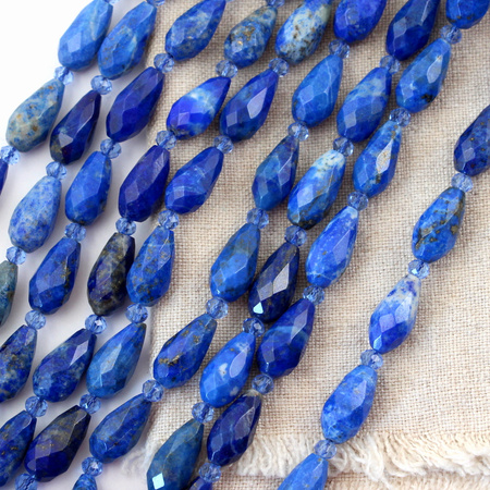 Lapis lazuli kropla fasetowana 16x8mm