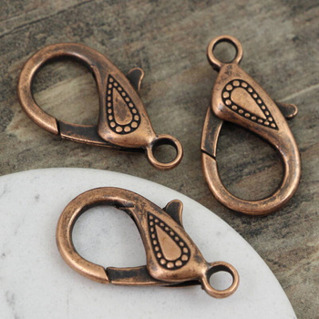 Zapięcie karabińczyk metalowy miedziany 30mm