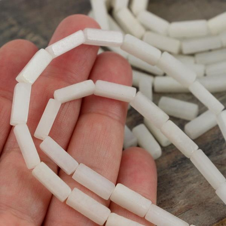 Jadeit biały prostopadłościan słupek 13x4mm