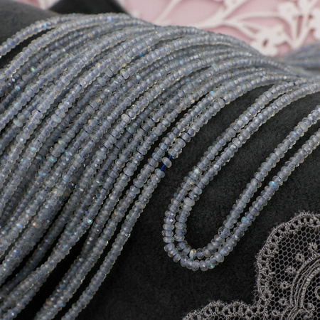 Labradoryt oponka fasetowana 2x1mm [sznur 39cm]