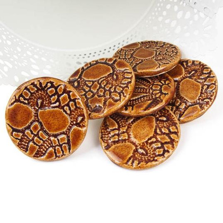 Kaboszon ceramiczny moneta koronka miodowa 44mm