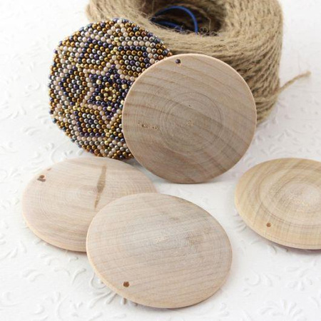 Koralik drewniany dysk 58mm