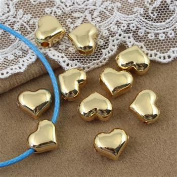 Przekładka stal szlachetna pozłacana serce 10x9mm