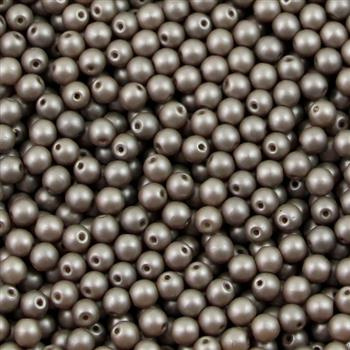 Round Beads Powdery - Taupe 6mm [20szt]