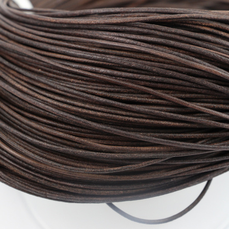 Rzemień skórzany brązowy surowy 1,5mm [1metr]