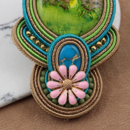 Element ozdobny kwiatek emaliowany jasnoróżowy 18mm