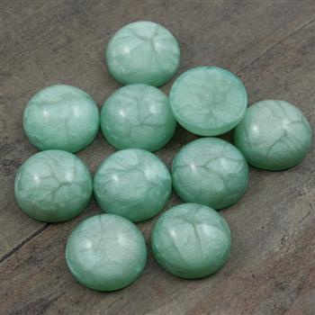 Kaboszon z żywicy moneta crackle zielona 16mm