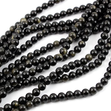 Obsydian złoty kula gładka 8mm