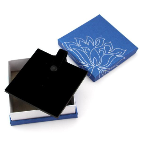 Pudełko ozdobne granatowe "LOTOS" 9x9x3,5cm