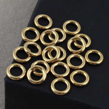 Kółko obręcz ogniwo zamknięte stal szlachetna pozłacana 10mm