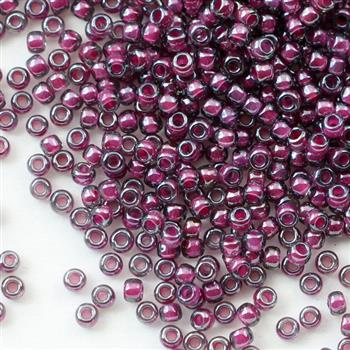 Toho Round 11/0 Inside-Color Grey/Magenta Lined [10g]