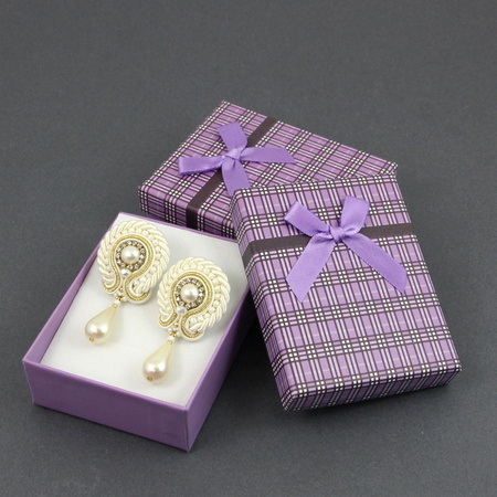 Pudełko ozdobne KRATKA fioletowe 9x7x3cm