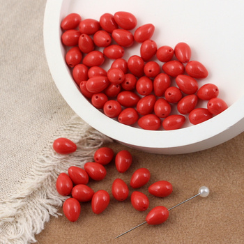 Koralik szklany kropla koralowa 9x6mm