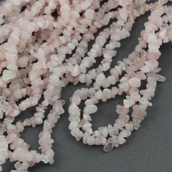 Kwarc różowy drobna sieczka [długi sznur 80cm]