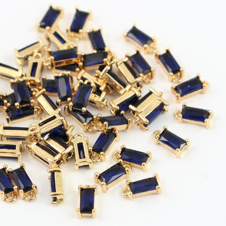 Zawieszka mini w złotej oprawie navy blue deluxe 8x4mm