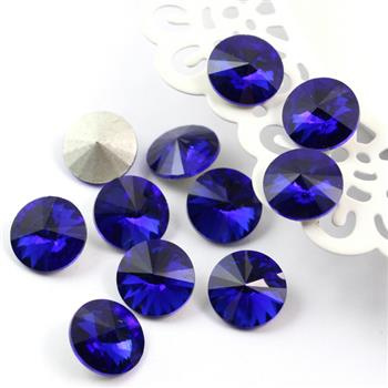 Kaboszon szklany moneta stożkowa faset cobalt 14mm