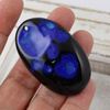 Agat zawieszka owal niebieski 53x33mm