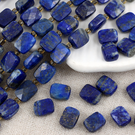 Lapis lazuli z pirytem prostokąt fasetowany 10x8mm