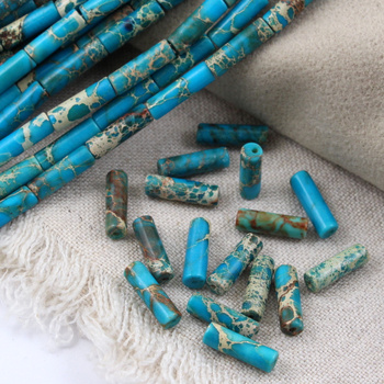 Jaspis lazurowe wybrzeże wałek gładki turkusowy 13x4mm