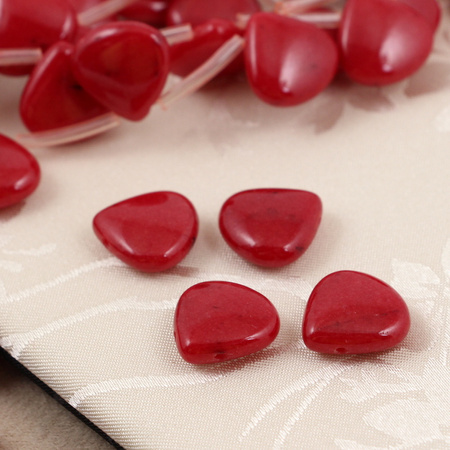 Jadeit łezka czerwona 15mm